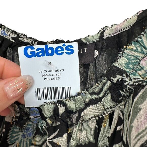 Lane Bryant Dress Size 14 Paisley Sheer Balloon Long Sleeve Boho Knee Length - Picture 6 of 12